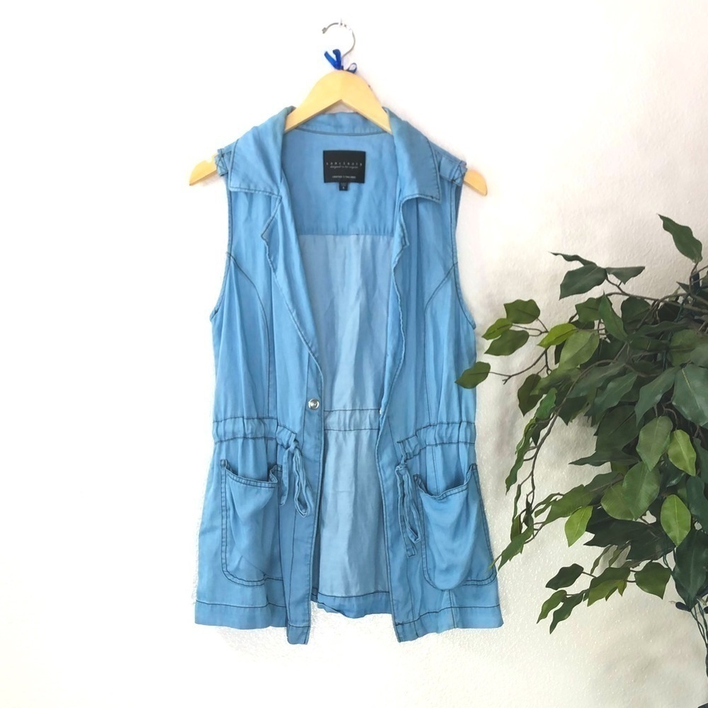 Sanctuary Chambray Long Vest
